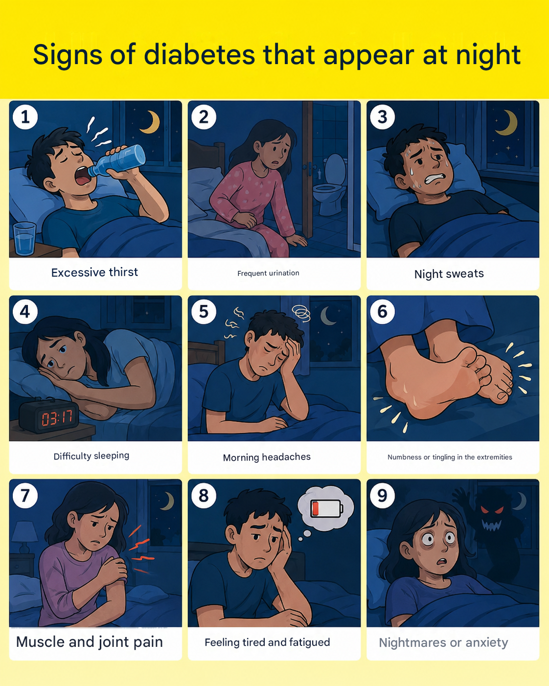 9 Signs of Diabetes That Appear at Night