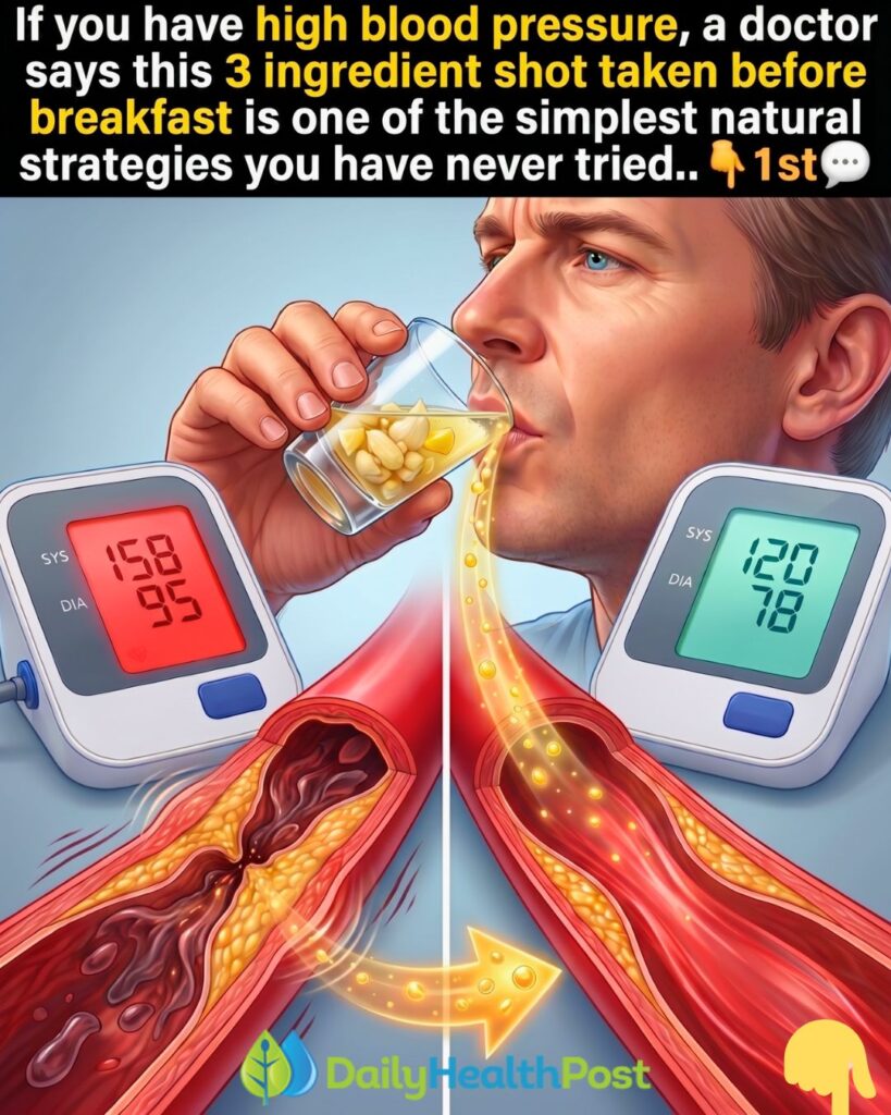 If you have high blood pressure, a doctor says this 3 ingredient shot taken before breakfast is one of the simplest natural strategies you have never tried
