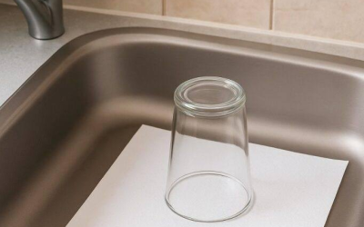 That’s why you should always leave a glass upside down and a piece of paper in the sink before you go on vacation.