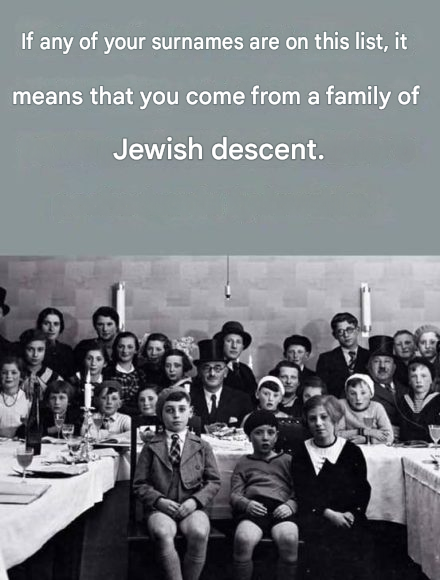 If your name is on this list, you may be of Jewish descent.