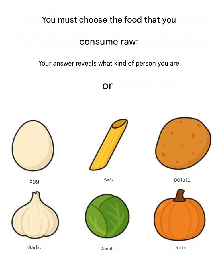 You should eat a food raw: your answer reveals what kind of person you are