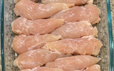 Throw raw chicken tenderloins in the glass casserole dish and 4 simple ingredients to get a meal so delicious your whole family will be begging for more.